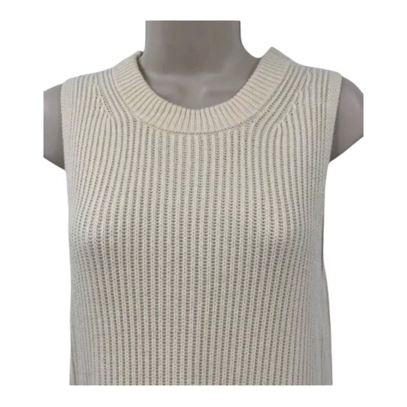 J.Crew Crew Sleeveless Knitted Sweater Vest Tunic XS Merino Wool Blend Ivory - Picture 4 of 9
